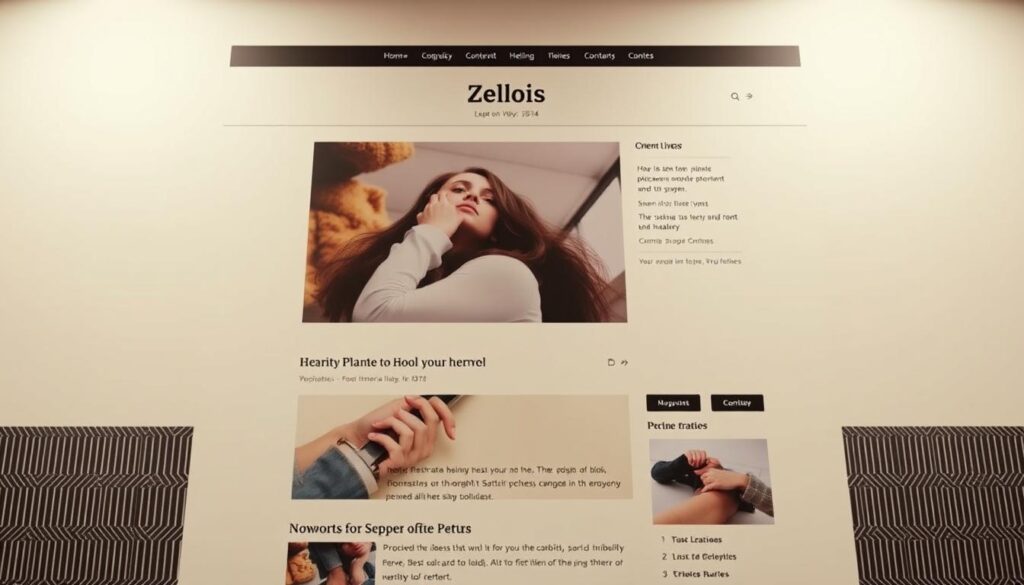 A professional-looking blog layout with a clean, minimalist design. The foreground features a large, high-quality hero image showcasing the blog's subject matter, framed by a sleek, modern navigation menu. The middle ground contains the main blog content, presented in a well-structured, easy-to-read format with clear headings, ample whitespace, and a visually appealing typography. The background incorporates subtle pattern elements or texture to add depth and visual interest, while maintaining a cohesive, sophisticated aesthetic. The lighting is soft and even, creating a warm, inviting atmosphere. The camera angle is slightly elevated, capturing the layout in a balanced, symmetrical composition.
